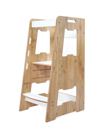 Minerakids® 0-6 jaar Montessori Learning Tower (Natural/Hout/Wit)