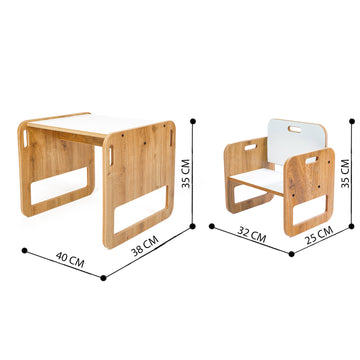 Minerakids®  0-2 jaar Sparrow Montessori speel-, studie- en activiteitenset 1 tafel & 1 stoel