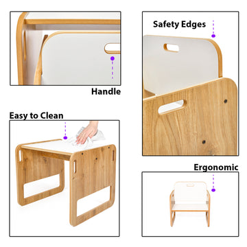 Minerakids®  0-2 jaar Sparrow Montessori speel-, studie- en activiteitenset 1 tafel & 2 stoelen